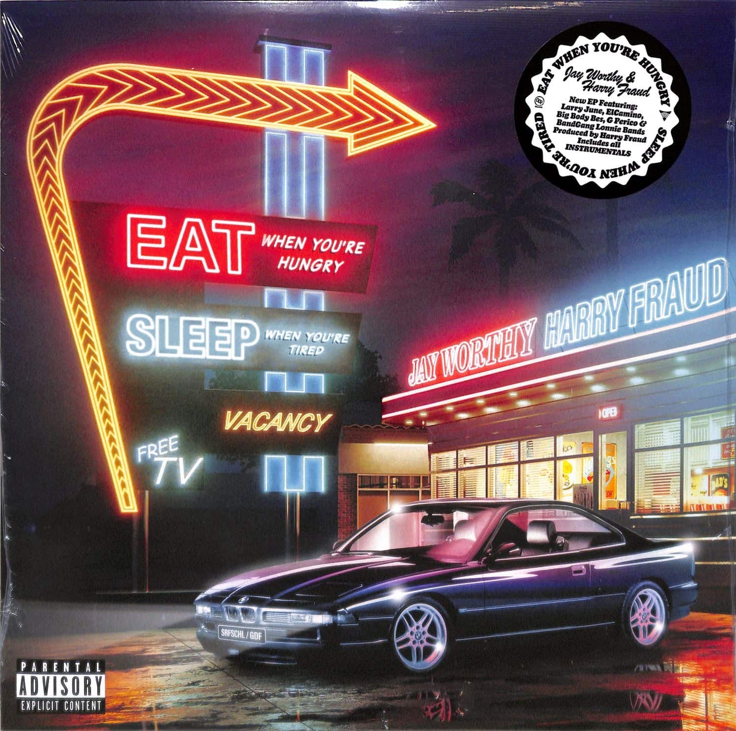 JAY WORTHY & HARRY FRAUD "Eat When You're Hungry, Sleep When You're Dead" VINYL LP (Black Edition)