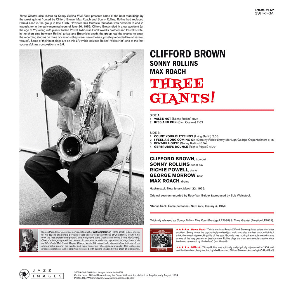 CLIFFORD BROWN & SONNY ROLLINS & MAX ROACH "Three Giants!" VINYL LP