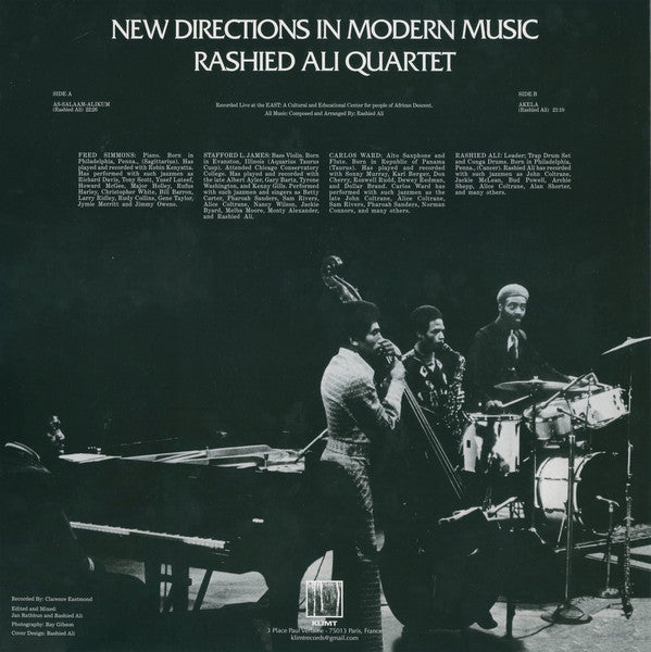 RASHIED ALI QUARTET "New Directions In Modern Music" VINYL LP (Clear Edition)